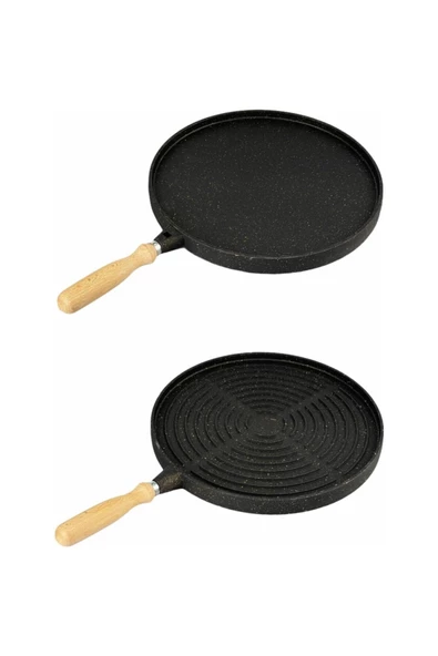 Altunay Hamarat Çift Taraflı Granit Kaplı 35 Cm Döküm Gözleme-grill Tava - 1