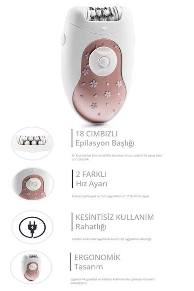 Arzum AR5029 Rosy Kablolu Epilatör - 2