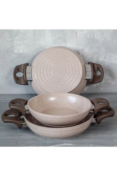 gülsan Safran 3 Parça Granit Tava Seti Sahan Set - 3