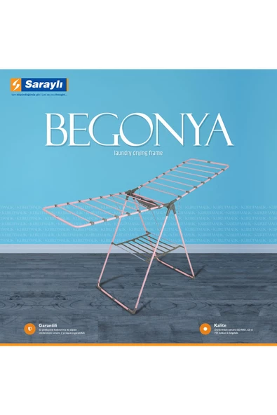 Lady Saraylı Xxx Saraylı Lady Mandallı Beyaz Begonya Çamaşır Kurutmalık - 2