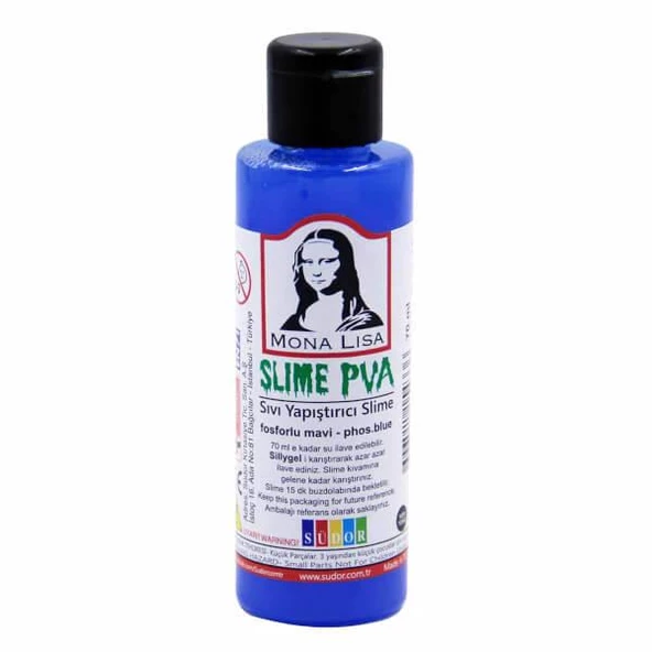 Slime Seti Fosforlu Mavi Renk 70 ML Renkli Slaym Südor Sılaym Seti 70 ML Slime Borax - 3