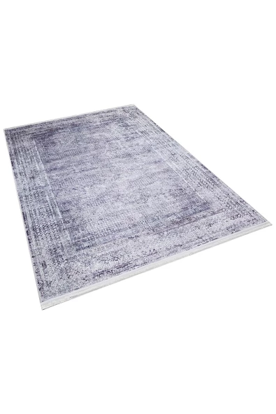 Çerçeve Desenli Pamuk Taban Dijital Baskılı Dekoratif Halı  GRİ 160X230 - 2