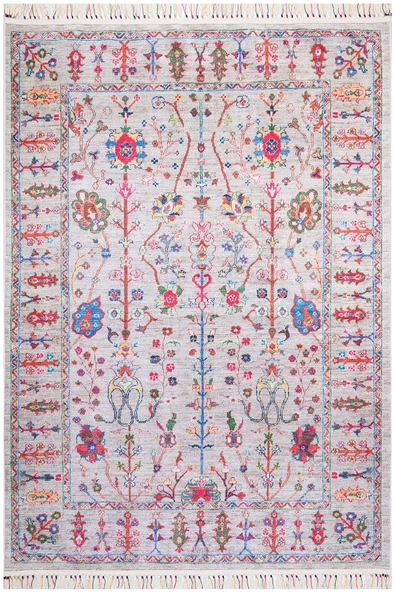Kilim Desenli Pamuk Taban Dijital Baskılı Halı  VİZON 180X280