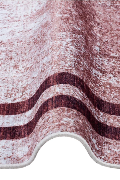 Çerçeve Desen Pamuk Taban Dijital Baskılı Halı  VİZON 180X280 - Resim 3