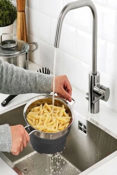 Klockren Süzgeç Paslanmaz Çelik-silikon Kulplu 3.0 Lt - 3