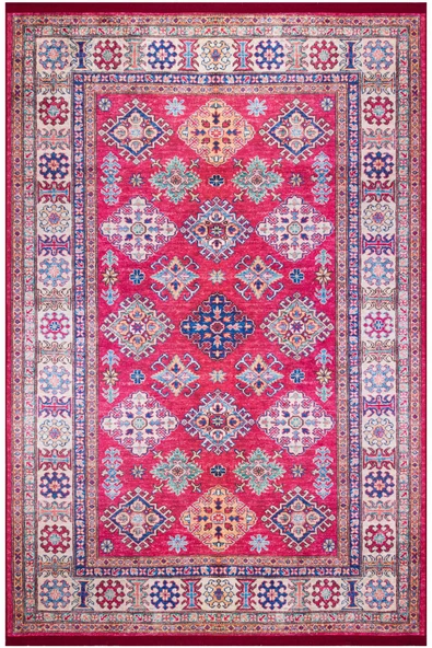 Frenda Home Şirvan Desen Pamuk Taban Baskılı Halı  KIRMIZI 80X200