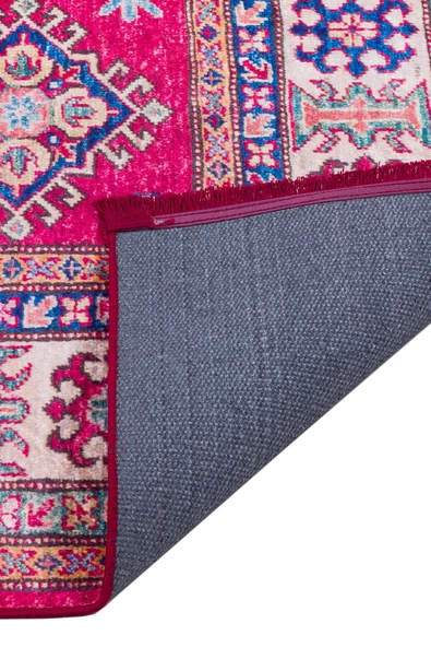 Frenda Home Şirvan Desen Pamuk Taban Baskılı Halı  KIRMIZI 120X180 - 5