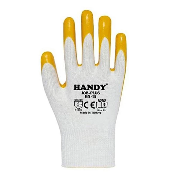 Handy HN-15 Nitril Kaplama İş Eldiveni Sanayi İnşaat Usta Eldiven 10/XL (12 ÇİFT) - 4