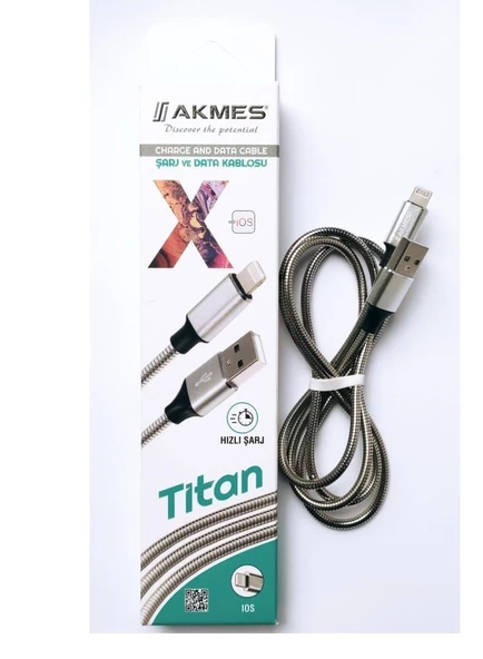 Tonex Titan Metal Kaplama İos İphone 3.4A USB Şarj ve Data Kablosu 1Mt