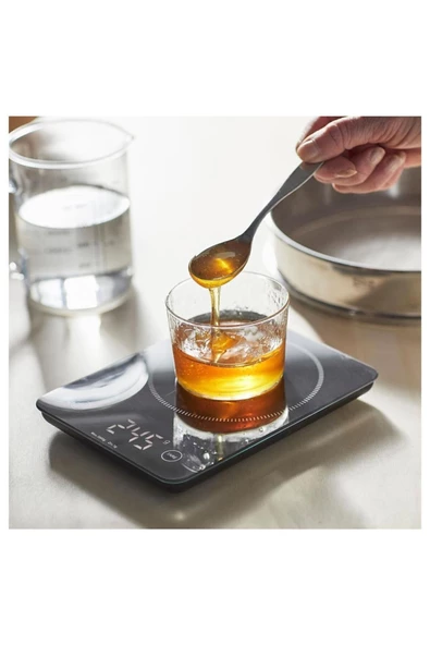 Genomsnıtt Hassas Dijital Mutfak Tartısı Terazi Siyah 3 Kg - 2