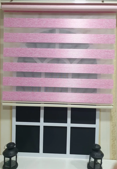 Lux Bambu Stor Zebra Perde Fuşya Pembe Etek Dilimli  STB 400 V16  Pembe 200 x 260 - 6