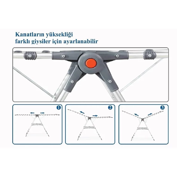 Devecioğlu MM037 Gold Çamaşır Kurutma Askısı - 4