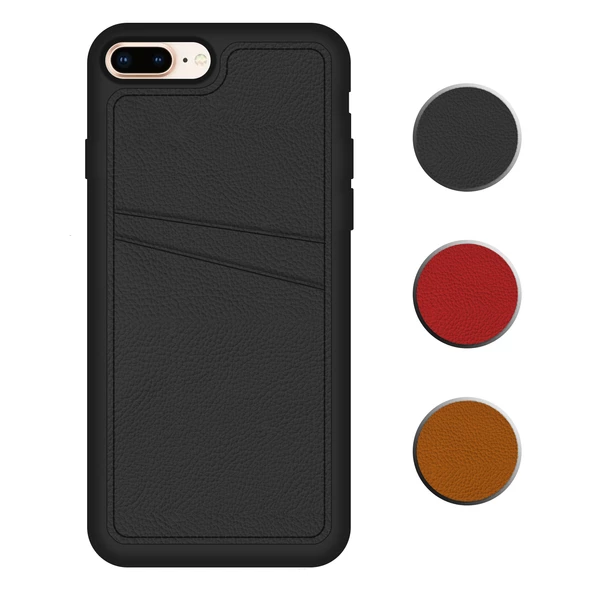 FitCase iPhone 7 Plus / 8 Plus Kılıf Proda Deri Çift Kartlık Cepli Kapak