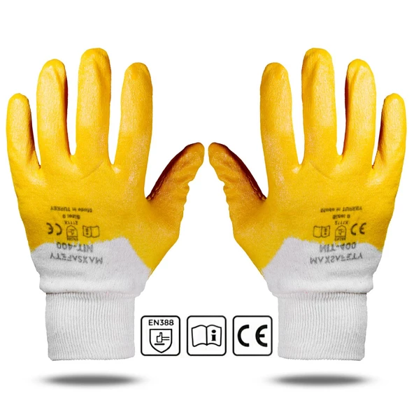 Maxsafety NIT-400 Nitril Kaplama Sanayi İş Usta Eldiveni 10/XL (1 ÇİFT)