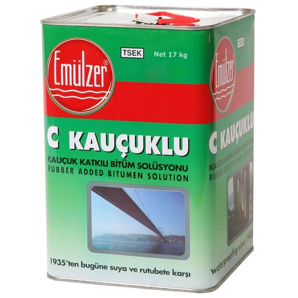 Emülzer C Kauçuklu Bina Teras Çatı Bodrum Su Yalıtım Zifti 17 Kg - 2
