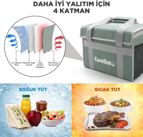 Coolist CL36LG 36 Litre Katlanabilir Termos Bez Çanta / Buzluk - Resim 10