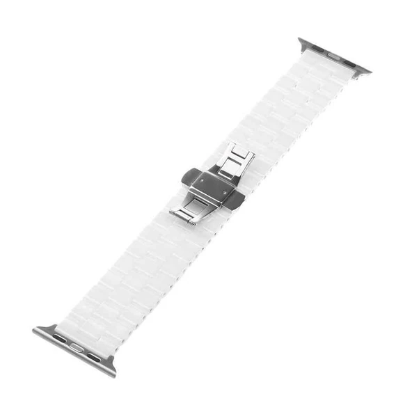 Gpack Apple Watch 4 5 42mm Kordon Parlak Seramik Kaplama Metal ZR - 4