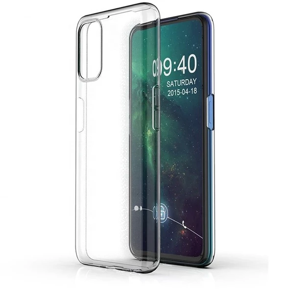 Gpack Oppo A52 Kılıf Süper Silikon Arka KorumaNano Glass