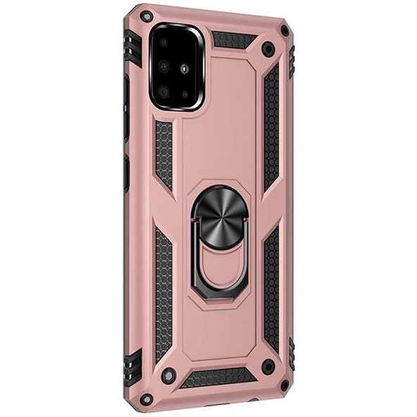 Gpack Samsung Galaxy M51 Kılıf Tank Koruma Vega Standlı Yüzüklü Mıknatıslı