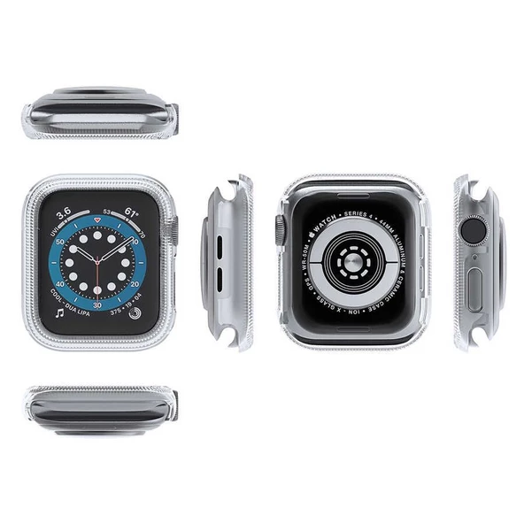 Gpack Apple Watch Series 3 4 5 6 42mm Kordon Önü Arkası Açık Renkli Silikon - 2