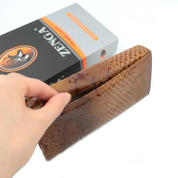 Hakiki Deri Rugan Çıtçıtlı Bayan Cüzdanı Prenses Model - 8