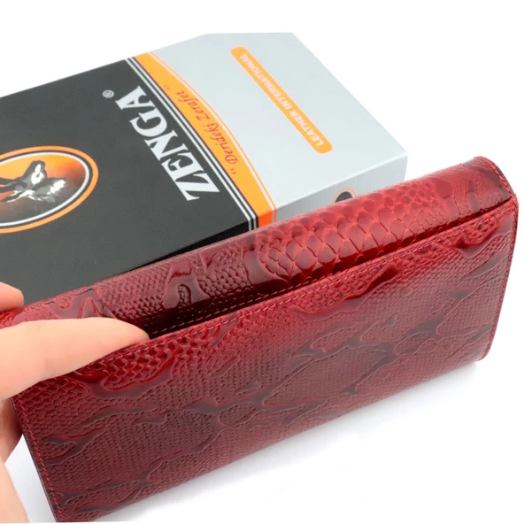 Hakiki Deri Rugan Çıtçıtlı Bayan Cüzdanı Prenses Model - 7
