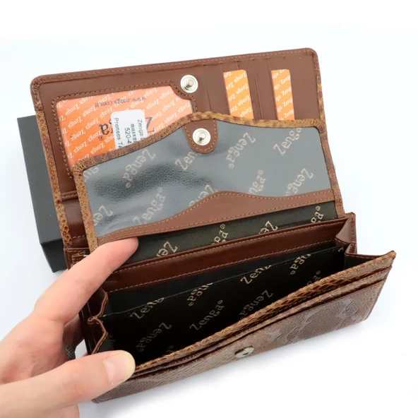 Hakiki Deri Rugan Çıtçıtlı Bayan Cüzdanı Prenses Model - 6