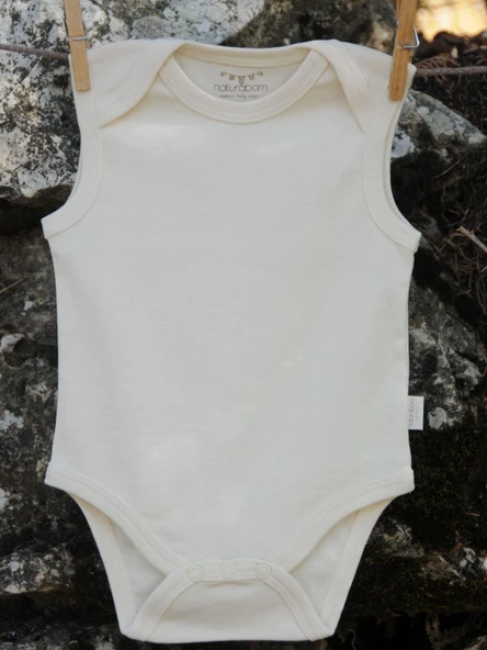 Naturaborn GOTS Organik Sertifikalı Bebek Kolsuz Body - 10