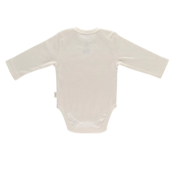 Naturaborn GOTS Organik Sertifikalı Uzun Kollu Kroşetalı Bebek Body - 6