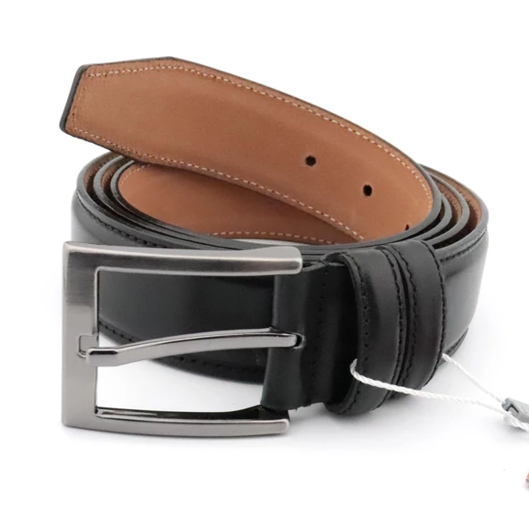Hakiki Deri Kumaş Kemeri Erkek Aksesuar - 3