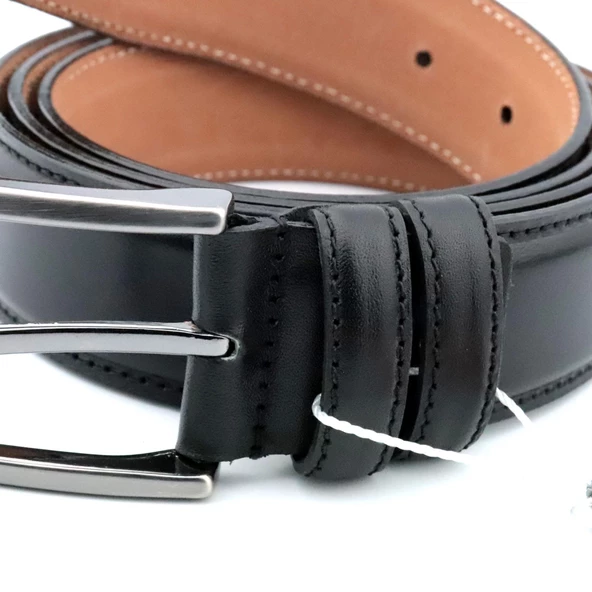 Hakiki Deri Kumaş Kemeri Erkek Aksesuar - 6