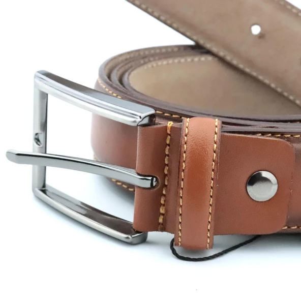 Hakiki Deri Kumaş Kemeri Erkek Aksesuar - 7