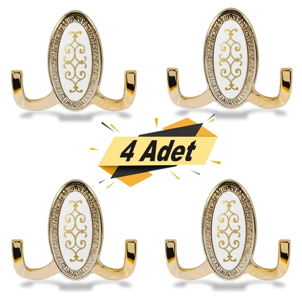 Seçil Vestiyer Duvar Askısı Dolap Elbise Askılığı Gold Metal Askı (4 ADET)