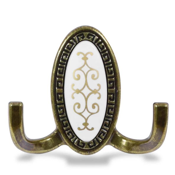 Seçil Vestiyer Duvar Askısı Metal Dolap Elbise Askılığı Antik Sarı (4 ADET) - 5