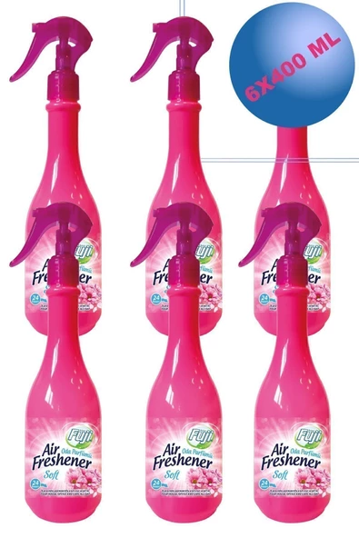Soft Oda Spreyi 400 Ml 6'lı Eko Paket - Air Freshener Neon Pembe Çiçekler Oda Kokusu