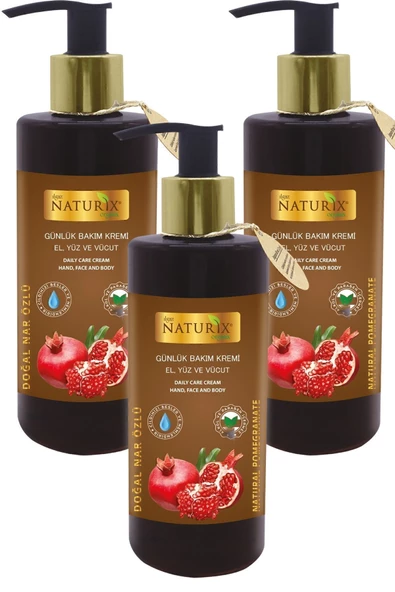 Nar Özlü El, Yüz ve Vücut Bakım Kremi 250 Ml - 3'lü Eko Paket Nemlendirici ve Onarıcı Vücut Losyonu