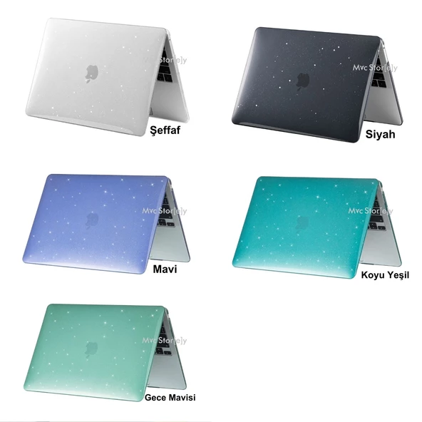 Macbook Air M1 Kılıf 13inç Simli Kristal Parlak (TouchID'li M1 Air) A2337 A2179 A1932 ile Uyumlu - 7