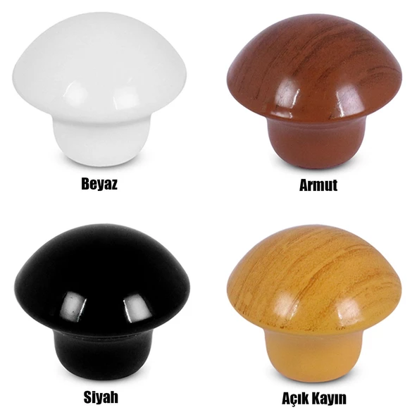 Mantar Düğme Kulp Çekmece Dolap Kapak Kulpu Kulbu Metal - 4