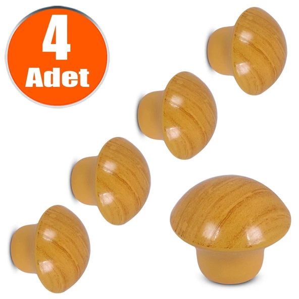 Mantar Düğme Kulp Çekmece Dolap Dolabı Kapak Kulpu Kulpları Kulbu A. Kayın (4 ADET) Mobilya Mutfak