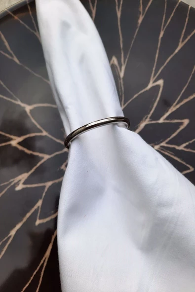 6 Adet Gümüş Metal Peçete Halkası