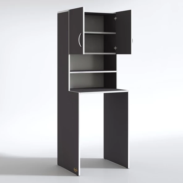 Kenzlife çamaşır makinesi dolabı hayzum gri 180*066*55 banyo kiler çift kapaklı arkalıklı - Resim 3