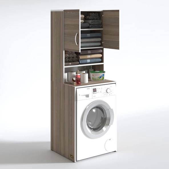 Kenzlife çamaşır makinesi dolabı hayzum crd 180*066*55 banyo kiler çift kapaklı arkalıklı - 2