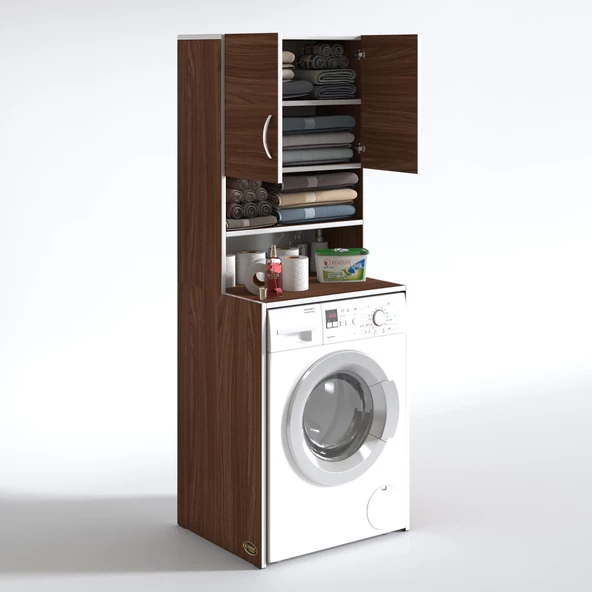 Kenzlife çamaşır makinesi dolabı hayzum cvz 180*066*55 banyo kiler çift kapaklı arkalıklı - 2