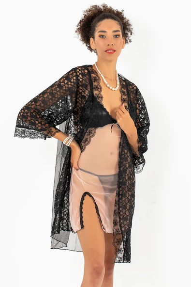 Phevos 3'lü Gecelik ve Sabahlık Takımı-3814 - 4