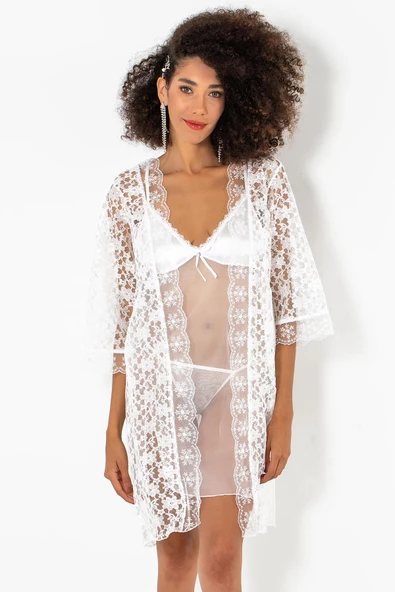 Phevos 3'lü Gecelik ve Sabahlık Takımı-3815 - Resim 3