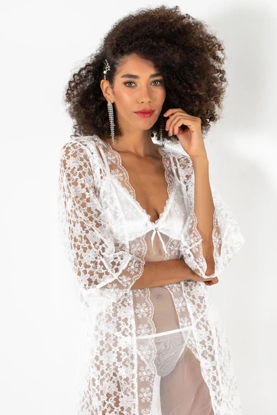 Phevos 3'lü Gecelik ve Sabahlık Takımı-3815 - Resim 2