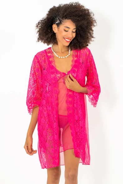 Phevos 3'lü Gecelik ve Sabahlık Takımı-3812 - Resim 3