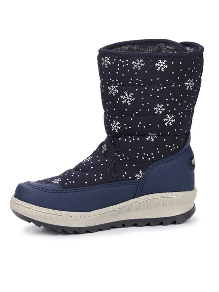 Kiko Kids Tila Kar Desenli Cırtlı Kız Çocuk Kar Bot Ayakkabı Lacivert - 11