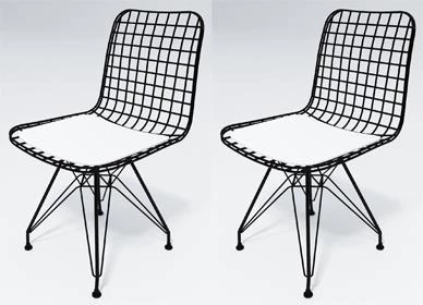 Knsz kafes tel sandalyesi 2 li mazlum syhbyz ofis cafe bahçe mutfak - Resim 3