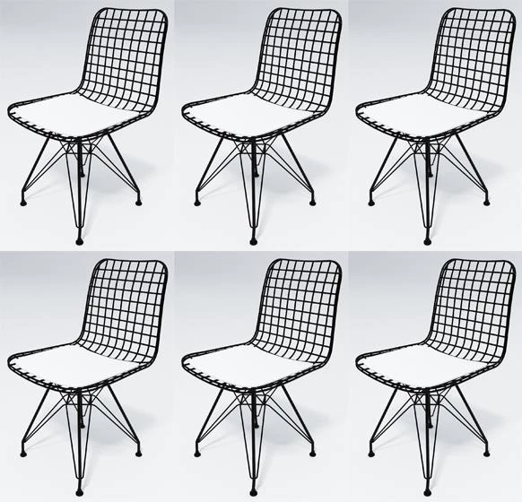 Knsz kafes tel sandalyesi 6 lı mazlum syhbyz ofis cafe bahçe mutfak - Resim 2